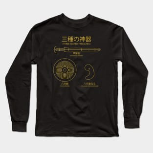 Three Sacred Treasures of Japan (Metallic Gold) Long Sleeve T-Shirt